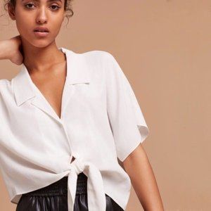 Aritzia Wilfred Free the Tie-Front White